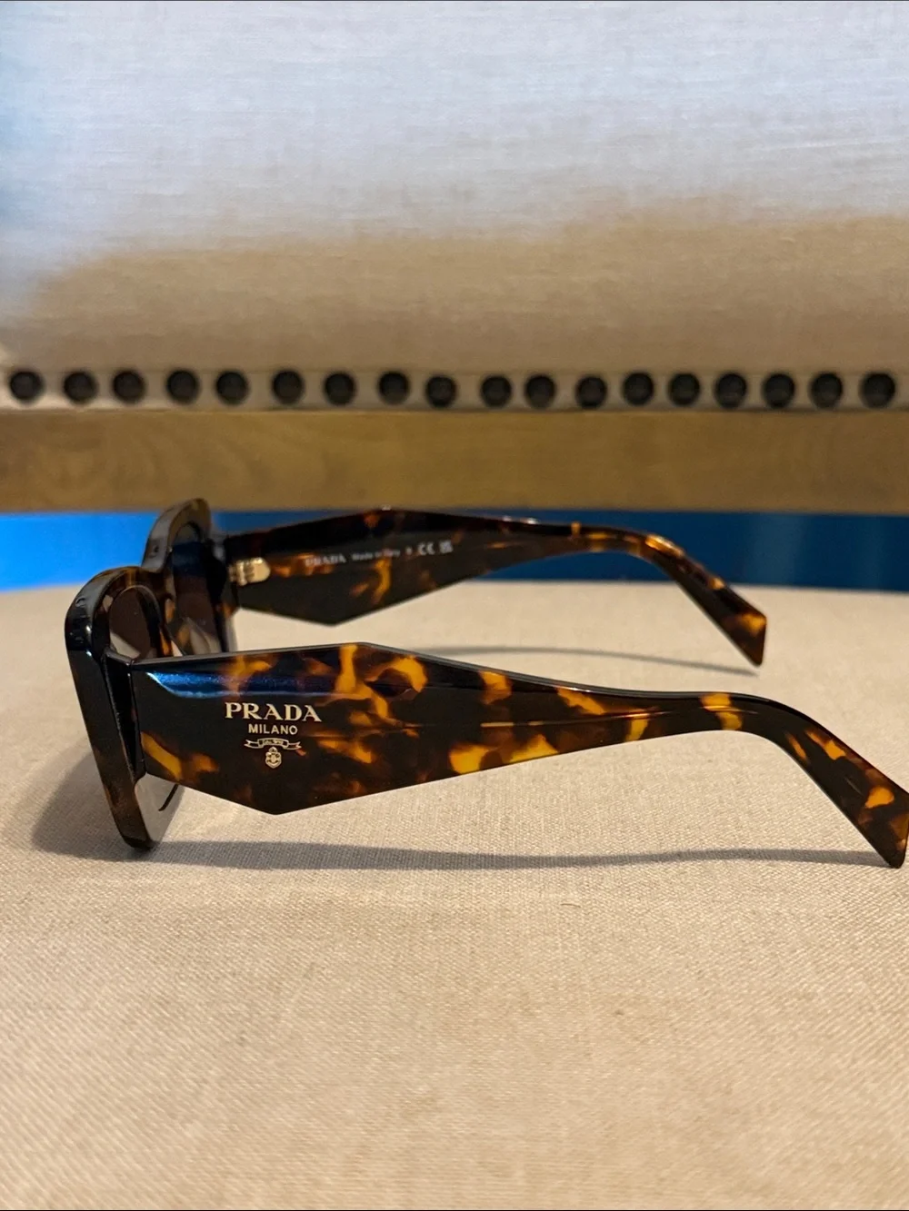 Authentic Prada Tortoiseshell Square Sunglasses, also known as “Prada PR 17WS”